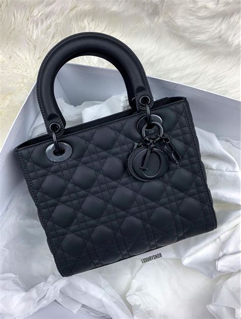 matt black lady dior|christian Dior matte black bag.